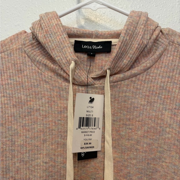 Lea & Viola Cropped Marled Hoodie - Picture 6 of 8